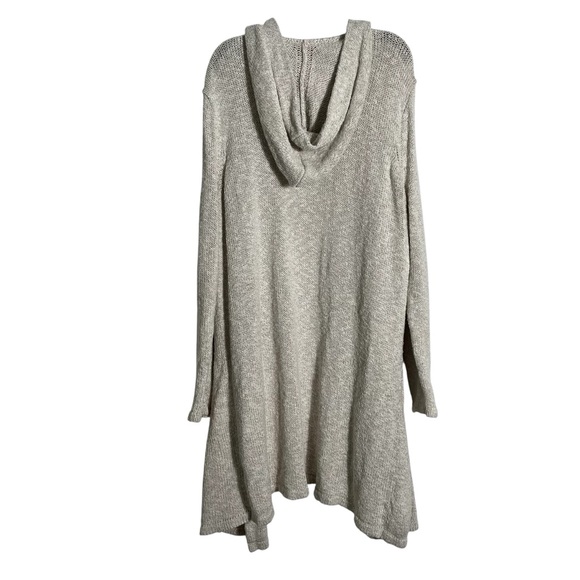 JENNI KAYNE Linen Cotton Hooded Sweater Cardigan Duster in Natural - Picture 4 of 12